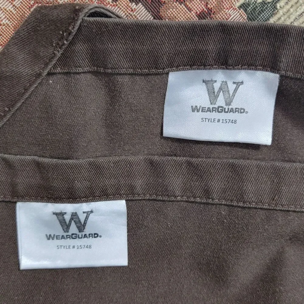Lot of 2 Cracker Barrel Old Country Store Apron Brown Pockets Adjustable Bib